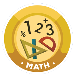 In Home Math Tutoring Houston - Gold Badge With numbers and symbols