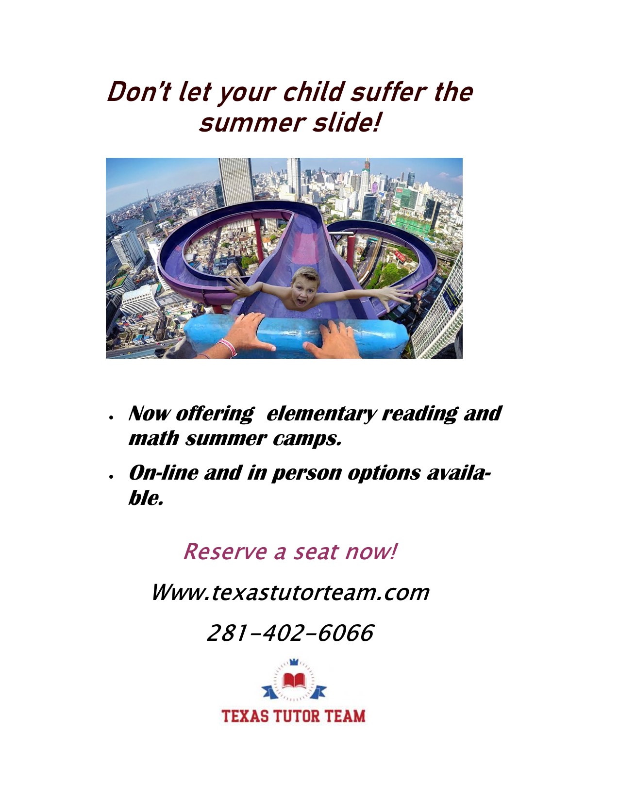 Summer Camp Availability Flyer